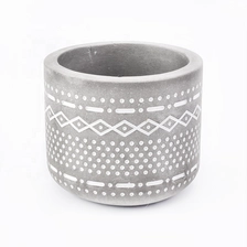 China 7oz engraving grey cement candle holder soy wax candle jar for home decor manufacturer