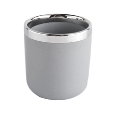 China Round bottom ceramic candle jars with silver rim manufacturer