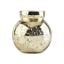 China hot sales mercury gold glass candle jar manufacturer