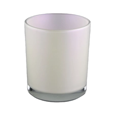 China white iridescent candle holder with spraying color inside manufacturer