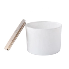 China hold sales two wicks matte white glass candle jars manufacturer