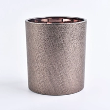 China Suppliers amber luxury PU cylinder leather candle holders 8oz 10oz manufacturer