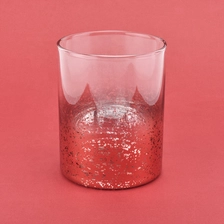 China red color glass candle vessels with mercury decorations manufacturer