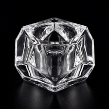 China Suppliers glass Polygon clear candle holder 4 oz 8 oz 10 oz manufacturer