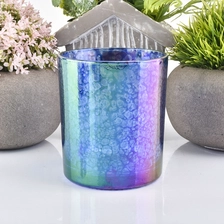 China Popular custom blue decorative empty glass candle holder manufacturer