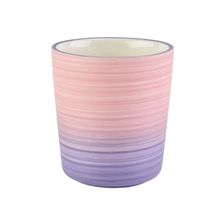 China Manufacturer custom gradient glazed ceramic empty candle jars 6oz 8oz manufacturer