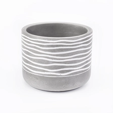 China home decor cement candle jars with pattern manufacturer