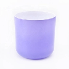 China luxury 13oz purple round bottom ceramic candle jars manufacturer
