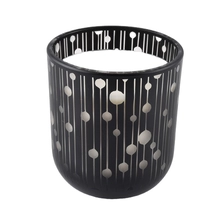 China Round bottom glass candle jars with laser engraving pattern manufacturer