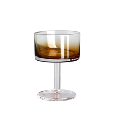 China Lead free crystal cylindrical 200ml 7oz tinted gradient amber goblets cocktail coupe glass manufacturer