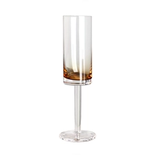 China Lead free crystal cylindrical 150ml 6oz tinted gradient amber goblets champagne glass flute manufacturer