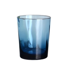 China 10oz colored transparent blue wave glass tumbler cup manufacturer