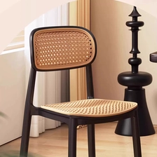 China Plastic Rattan Modern Dining Chair Breathable Backrest Outdoor Picnic Stool for Home and Commercial Use manufacturer