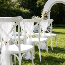 China Stackable White Party Banquet Wedding Events Plastic Pp Resin Crossback Chair manufacturer