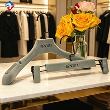 China Luxury Custom Brand Daily Use Dress Pants Grey Velvet Hanger Set Factory China manufacturer