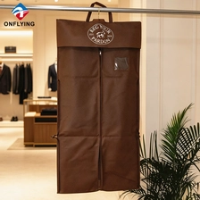 Chine Sac pliable de vêtement de costume marron non tissé de grande poche personnalisé pour hommes de qualité supérieure usine Chine fabricant