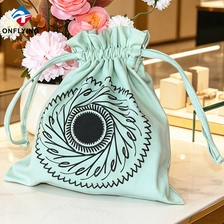 China Recyclable Storage Gift China Manufacturer Mint Green Drawstring Cotton Pouch Bag Factory China manufacturer