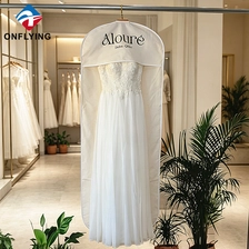 China Dustproof Storage Custom logo White Dress Bridal Cotton Bag with Dust Cover Factory China manufacturer