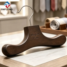 China Premium Elegant Polished Compact Glossy Solid Smooth Wooden Tie Hanger Custom logo Supplier China manufacturer