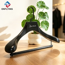 China Custom Men's Clothing Boutique Wide Shoulder Premium Solid Wooden Suit Hanger Supplier China manufacturer