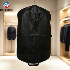 China Premium Breathable Fabric Suit Simple Design Black Non Woven Foldable Bag Factory China manufacturer