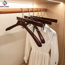 China Luxury High Quality Dresses Pants Custom logo Dark Red Clothes Plastic Hanger Set Supplier China manufacturer