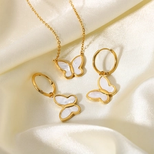 China Stainless steel butterfly earrings manufacturer, steel jewelry factory butterfly earring with mother of pearl 316L steel china jewelry manufacturer manufacturer