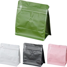 Chine Sacs à café avec sac de café à soupape avec pochettes à fermeture éclair et vanne à soupape noir de café jaune noir sacs de rangement maison fabricant