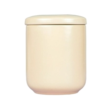 China Glazed Coconut Milk Mango Ceramic Candles Vessel With Lid manufacturer