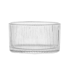 China 6oz Oval Ribbed Glass Candle Jar for Wedding manufacturer