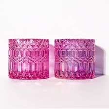 Chine Pot de bougie en cristal rose 6oz en vente fabricant