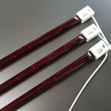 China Car Paint Room Baking Lamp Infrared Heating Tube Short Wave Halogen Ruby Drying Lamps Electric Heater Tubes manufacturer