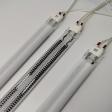 China Halbweiß beschichtete Doppelrohr-Infrarot-Heizlampe, runder Kopf, 400 V, 2500 W, Infrarot-Halogen-Wärmelampen Hersteller