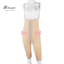 China S-SHAPER Fajas Columbian Post Surgery Shapewear Compression Bodysuit With Three Hooks Support Fat Transfer Surgical Shapewear manufacturer