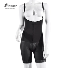 China S-SHAPER Fajas Colombian Post Surgery Shapewear Supplier Open Crotch With Frontal Zipper Support Fat Transfer Surgical Shapewear manufacturer