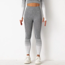 Cina S-SHAPER Leggings senza cuciture da allenamento per donna Pantaloni da yoga a vita alta con elastico in maglia a righe Colore sfumato Pantaloni sportivi corti produttore