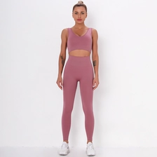China S-SHAPER Workout Outfits for Women 2 Piece Seamless Sport Bra High Waist Yoga Leggings Sets Manufacturer manufacturer