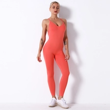 China S-SHAPER Seamless Women's Yoga Jumpsuit Backless Sports Romper Playsuit Sleeveless Gym Bodysuit Manufacturer manufacturer