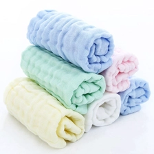 Cina 100% Organic Cotton Coloured Cotton newborn baby towel set newborn infant face towel - COPY - 38aw66 produttore