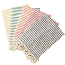 China Cotton Turkish Striped Pool Towel Beach Towel With Tassel manufacturer