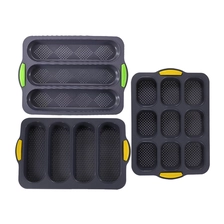 China New Material Silicone French Loaf Bread Mold Baguette Pan manufacturer