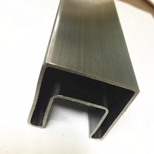 China 316L square slot handrail tube 40x40mm with 24x24mm slot manufacturer