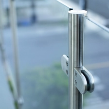 China Brushed 316 stainless steel glass railing design for deck manufacturer