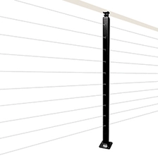 China Decking Stainless Steel Baluster Cable Railing Wire Deck Railing in Matte Black Finish manufacturer