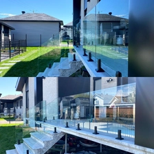 Κίνα Duplex 2205 Marine Matted Μαύρο γυάλινο καπέλο για σκάλες και μπαλκόνι από γυαλί περίφραξη κατασκευαστής