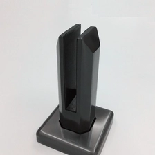 China Matt Black Base Plate Glass Pool Fence Spigot for Frameless Glass Balustrade manufacturer