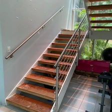 China Modern Design SUS 304/316 Rod Bar Railing For Staircase With Round Stainless Steel Post manufacturer