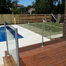 China Powder coating aluminum post infill with tempered glass for balcony railing designs manufacturer
