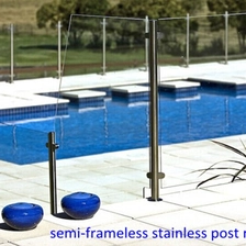 China Shenzhen Launch  Edelstahl 316 halbrahmenlose Glas Pool Fechten Post Hersteller