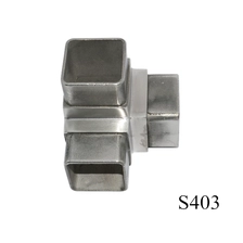 Cina Corrimano in acciaio inox a 3 vie connettore angolo tubo quadrato 40x40mm S403 produttore